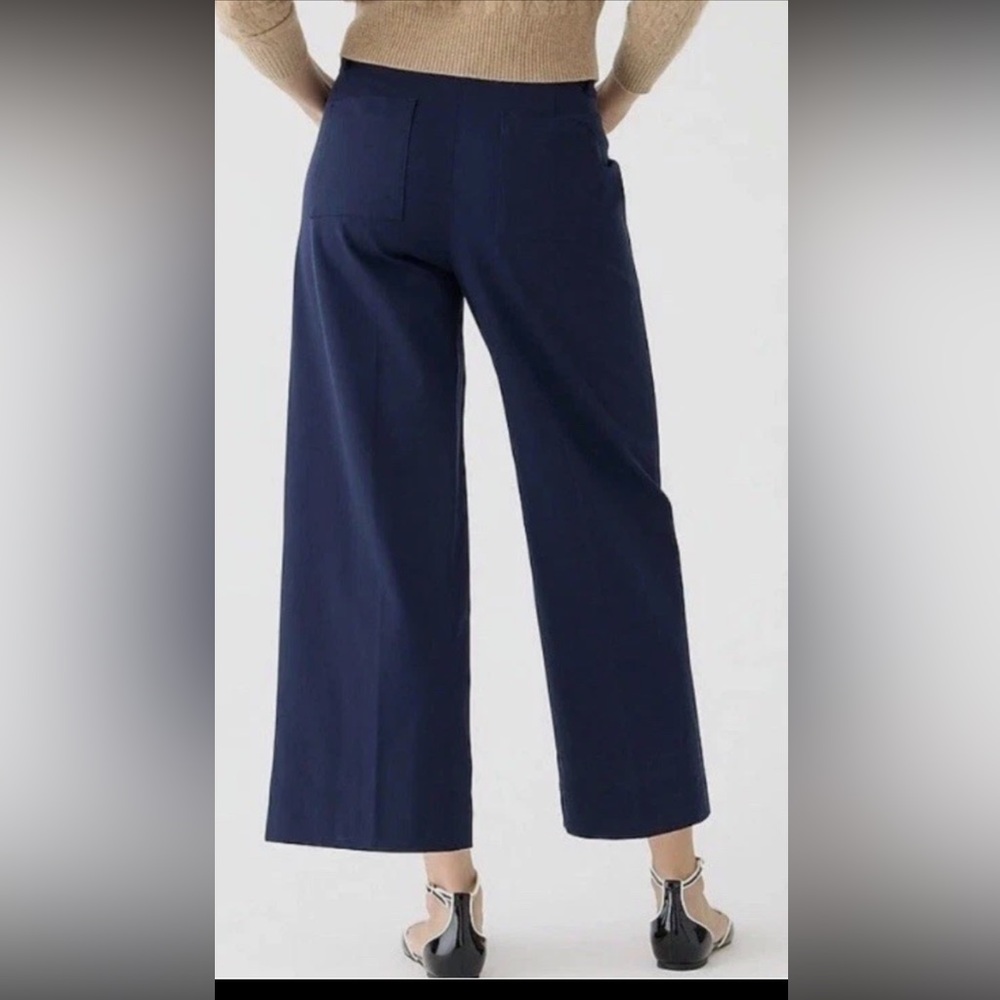 J. Crew Sydney wide leg pant, navy blue, size 8